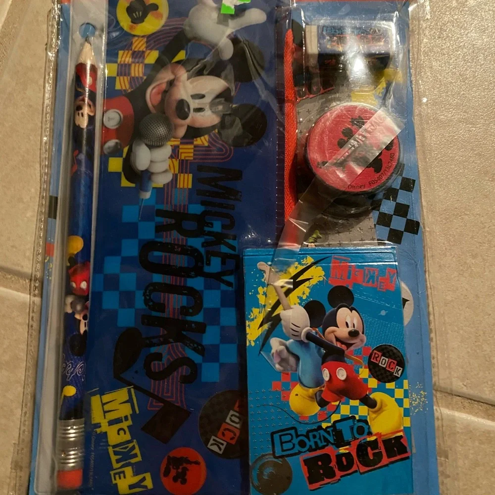 Mickey Mouse school Supplies Set - Blue and Red
